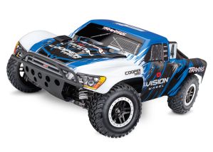 TRAXXAS 68286-4 BLUE FUSION Slash 4X4 VXL W/ NEW CLIPLESS BODY
