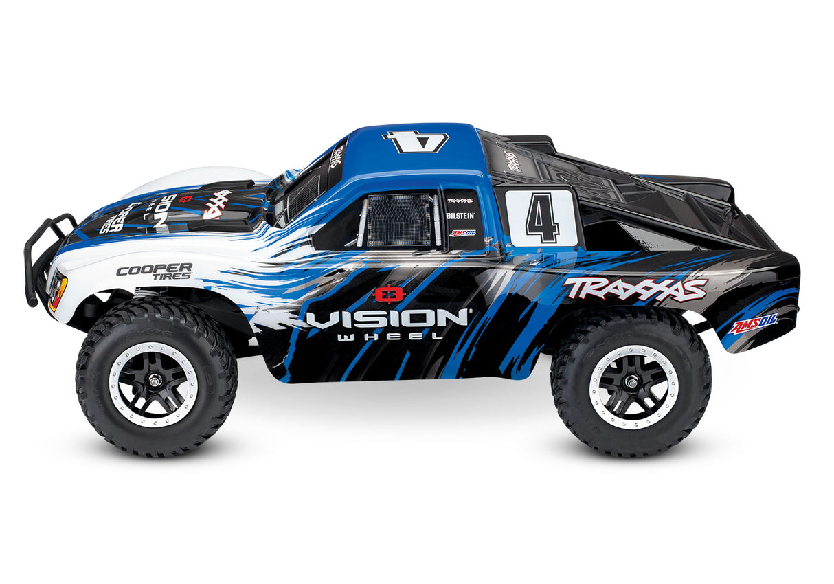 TRAXXAS 68286-4 BLUE FUSION Slash 4X4 VXL W/ NEW CLIPLESS BODY