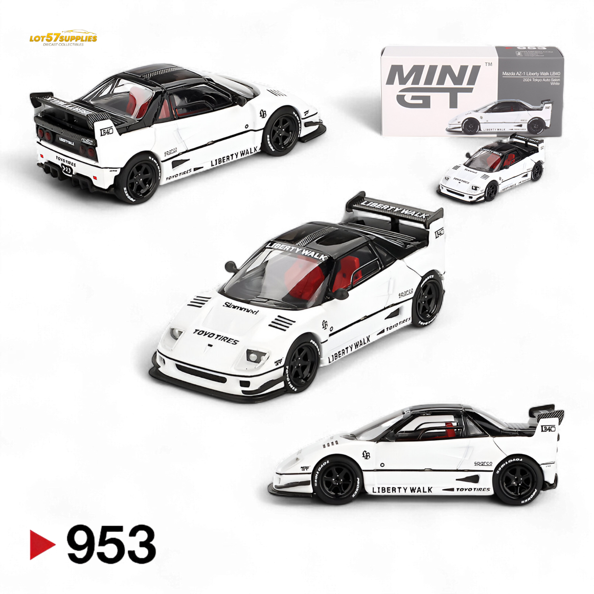 Mini-GT Mazda AZ-1 Liberty Walk LB40 White 1:64