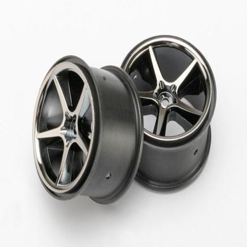 Traxxas 7172A Gemini Black Chrome Wheels E-Revo (2)