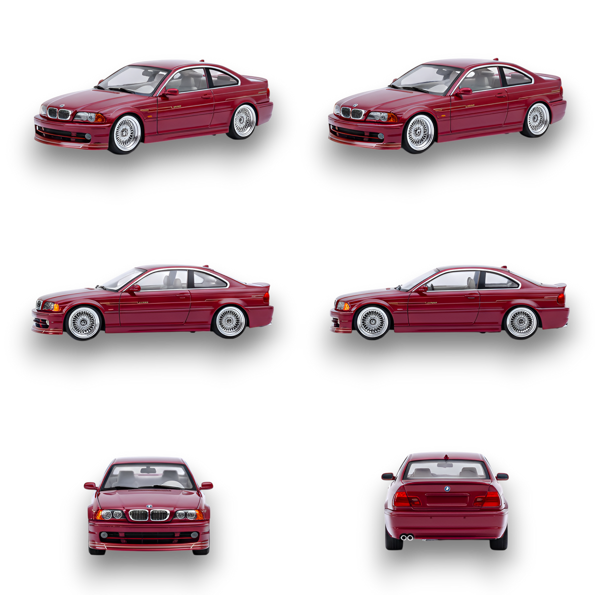 YM Model BMW E46 Alpina B3 Deep Wine Red 1:64