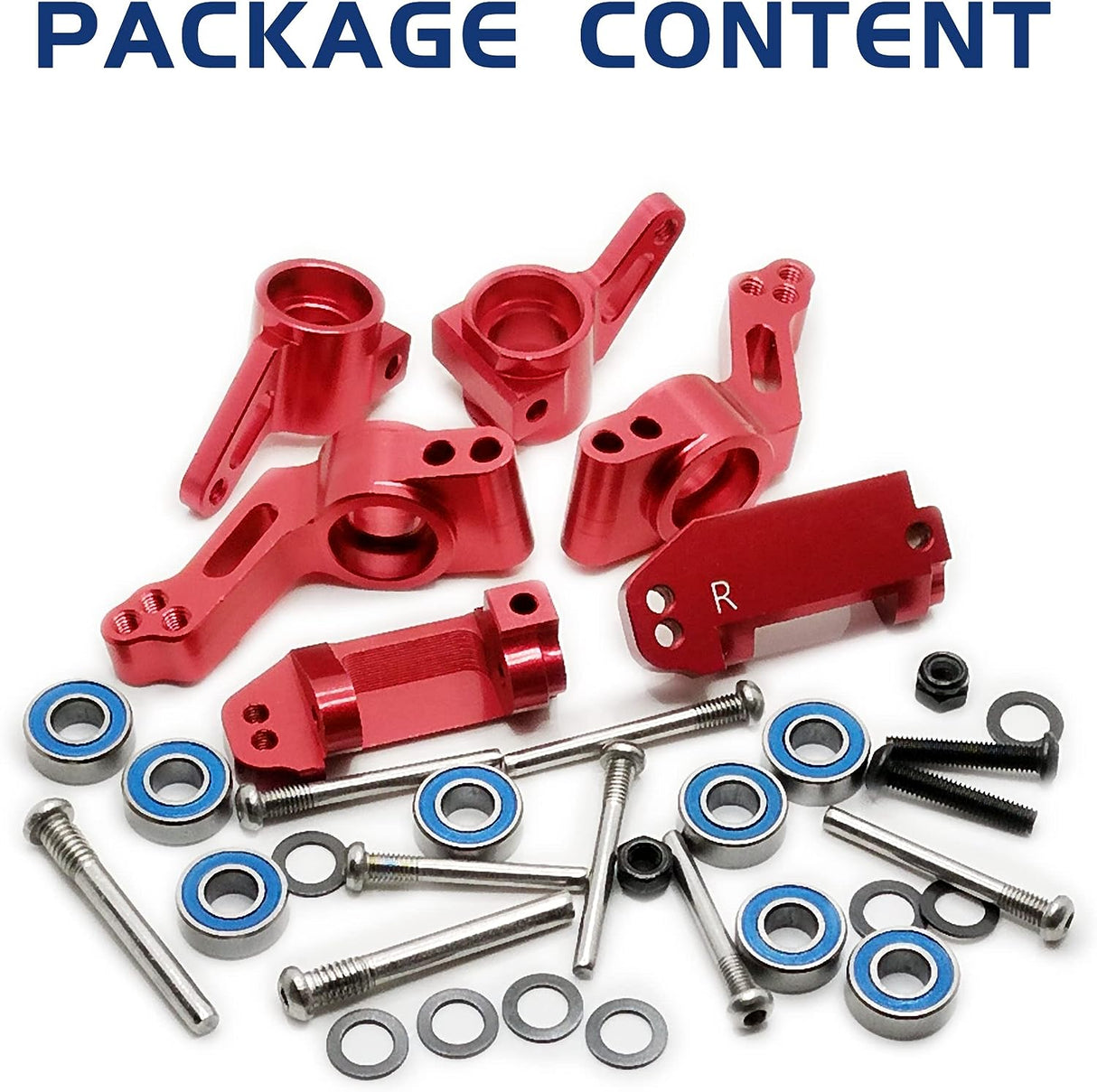 IHN – bloc de roulettes avant et blocs de direction en aluminium rouge, supports d'essieu arrière avec roulements à billes Traxxas 2WD Slash Rustler