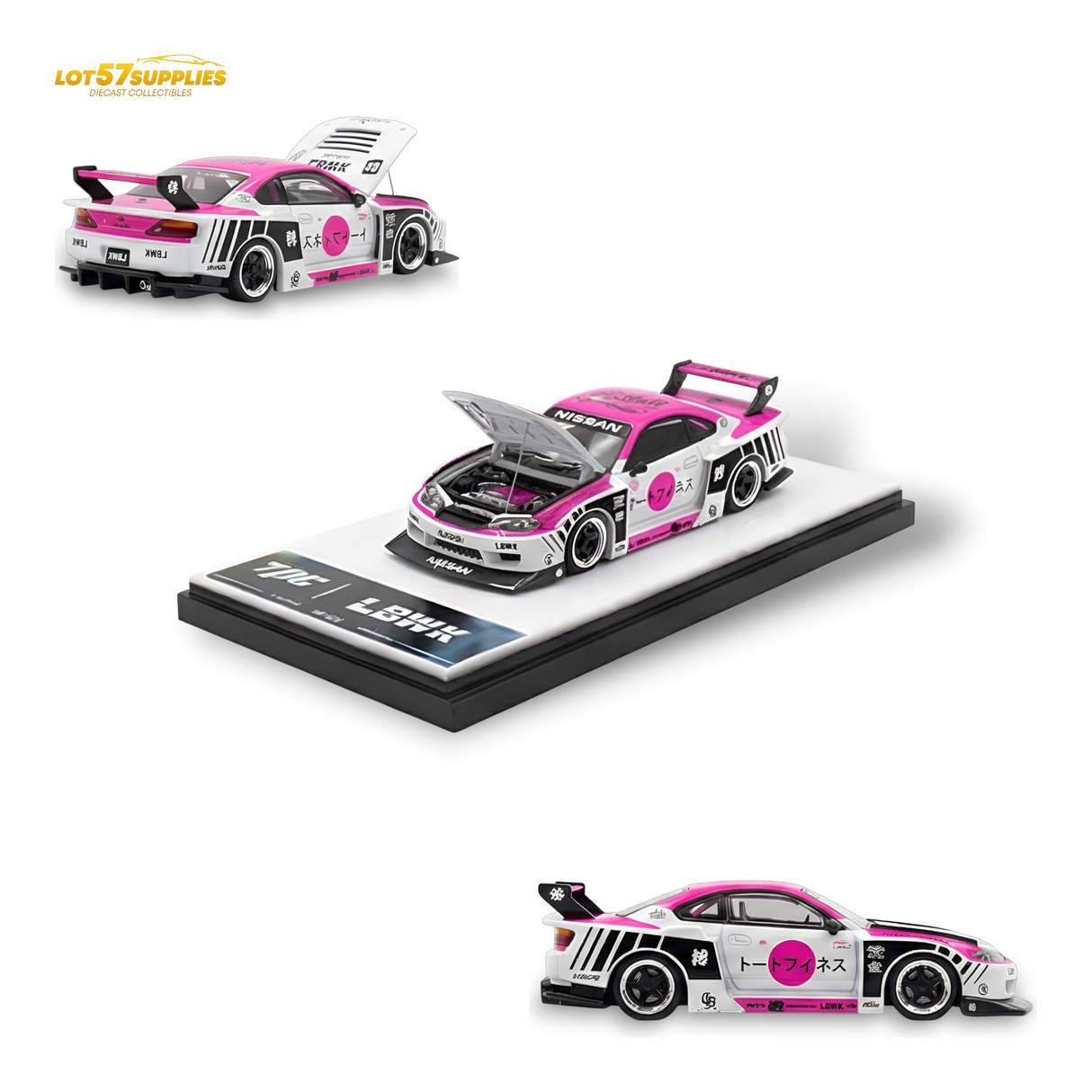 TPC Silvia S15 LBWK Pink - White 1:64