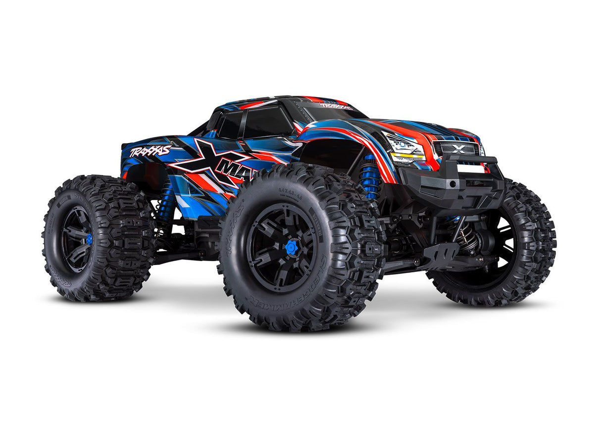 Traxxas 77096-4-BLUE X-Maxx 8S 1/6 4WD Brushless RTR Monster Truck Blue w/2.4GHz TQi Radio, TSM & Belted Tires