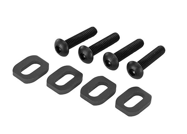 Traxxas 7759 BLK Washers, motor mount, steel (4)/ 4x18mm BCS (4)