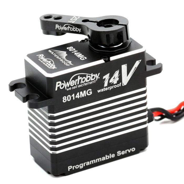 Powerhobby 8014MG 14v Programmable Waterproof HV Brushless 3s Lipo Servo