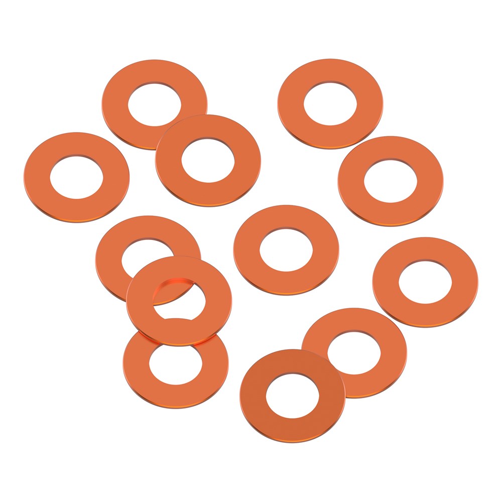 1up Racing Precision Aluminum Shims - 3x6x0.25mm - Orange