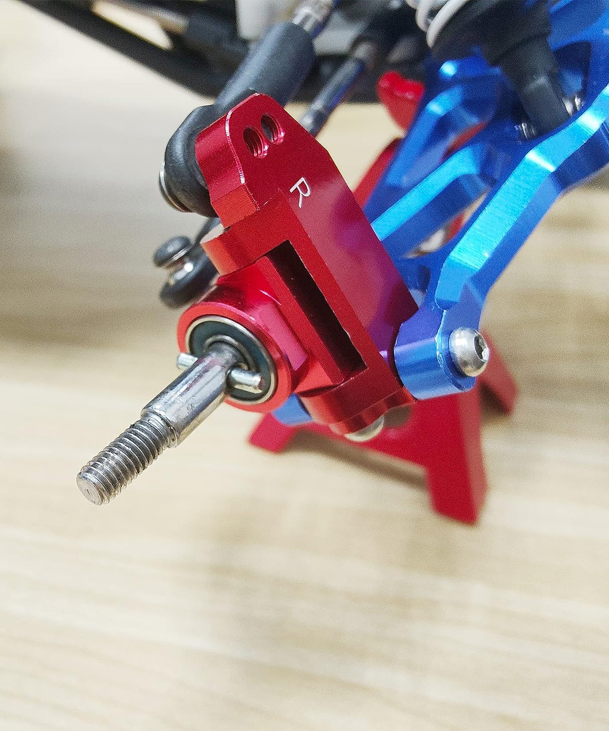 IHN – bloc de roulettes avant et blocs de direction en aluminium rouge, supports d'essieu arrière avec roulements à billes Traxxas 2WD Slash Rustler