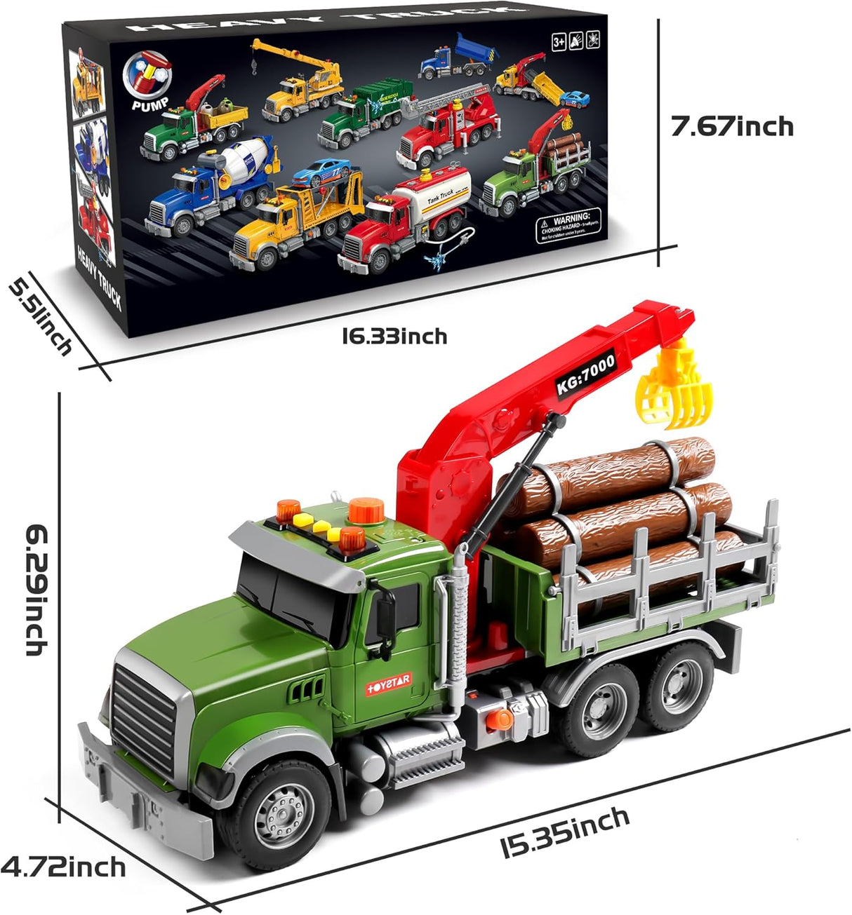 Dowilin Large Timber Truck with Loading Crane and 6 Trunks