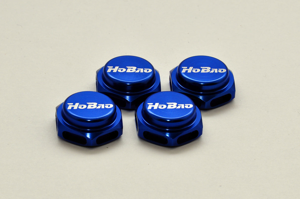 Hobao 87230BU TUERCA DE RUEDA CON TAPA 17 mm (AZUL), 4 PIEZAS / PASO 1,25 mm