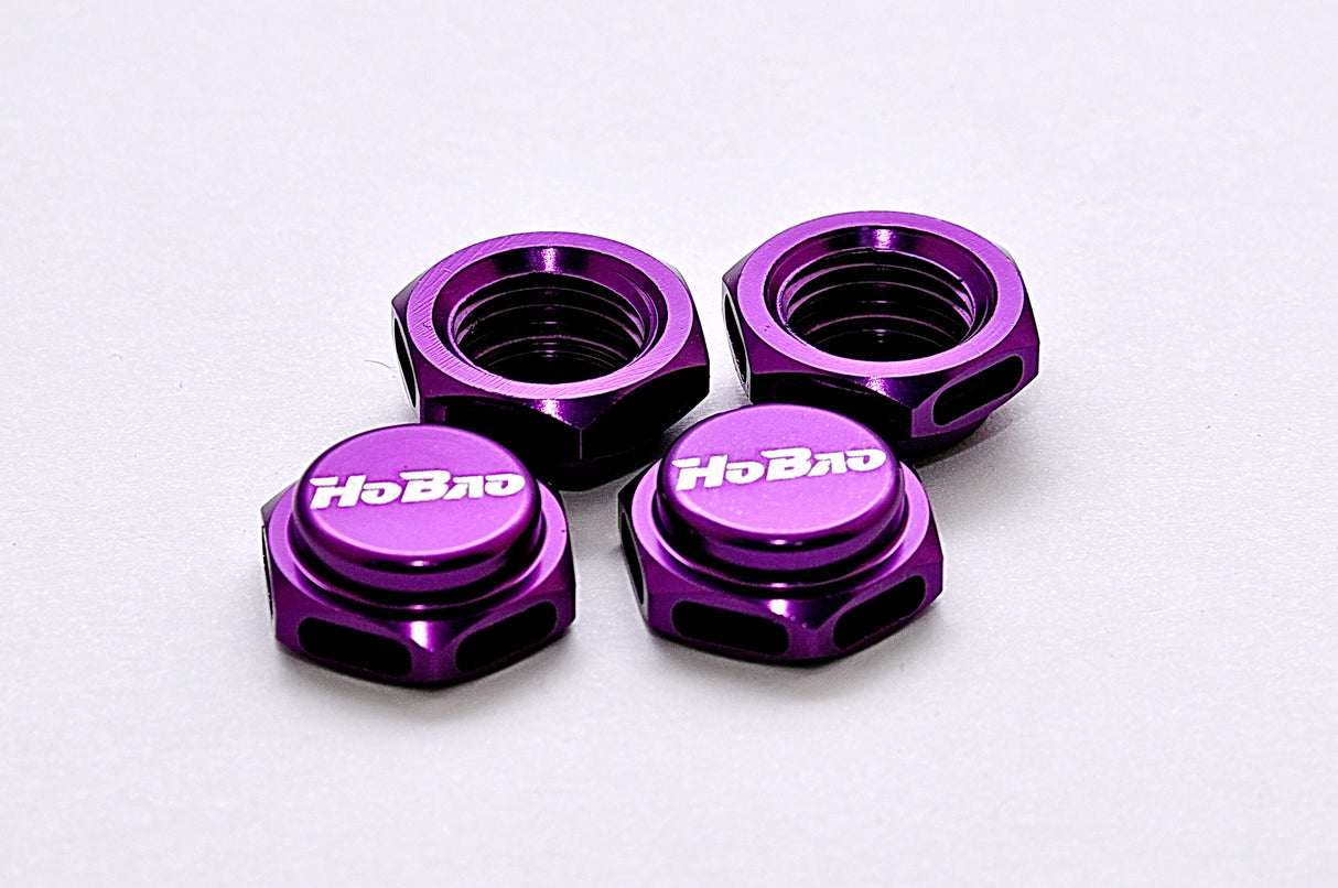 Hobao 87230P ÉCROU DE ROUE À CAPUCHON 17 mm (VIOLET), 4 PIÈCES / PAS 1,25 mm