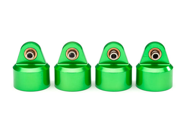 Traxxas 8964G shock caps, aluminum (green-anodized), GT-Maxx® shocks (4)