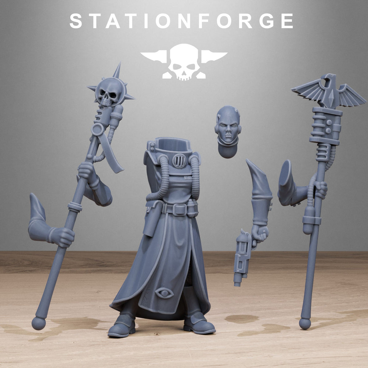 3D Printed GrimCorp Seers by StationForge Miniatures