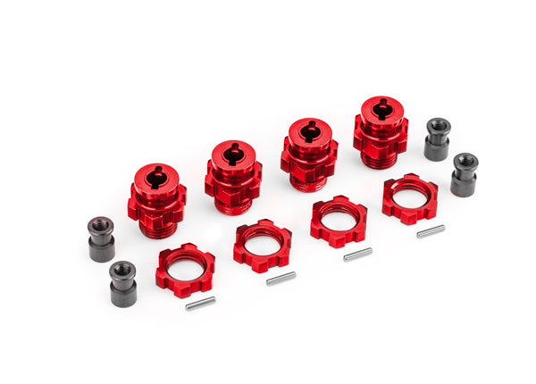 TRAXXAS 9086-RED 17MM WHEEL HUBS/NUTS HD BLUE