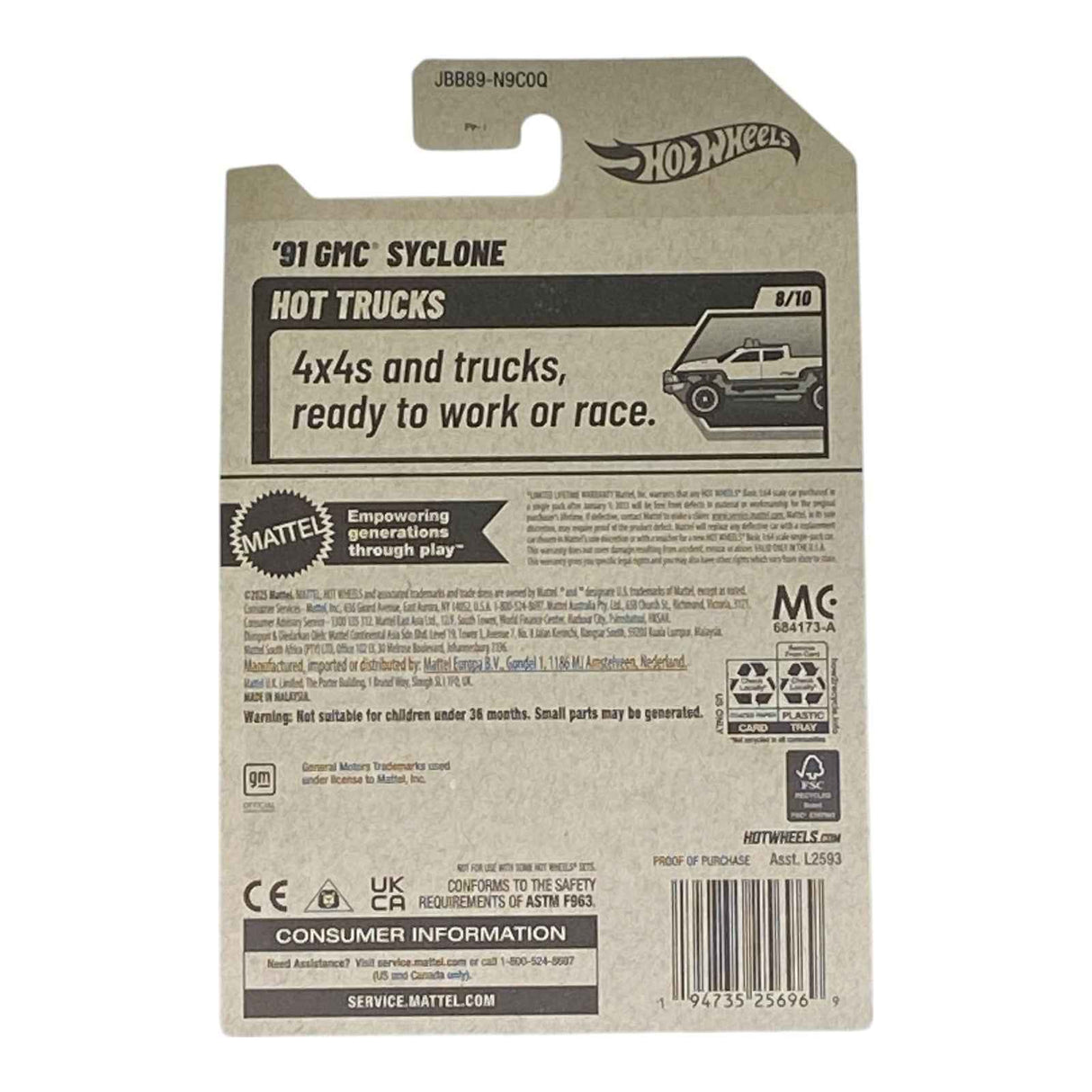 Hot Wheels '91 GMC Syclone - Hot Trucks Series 8/10