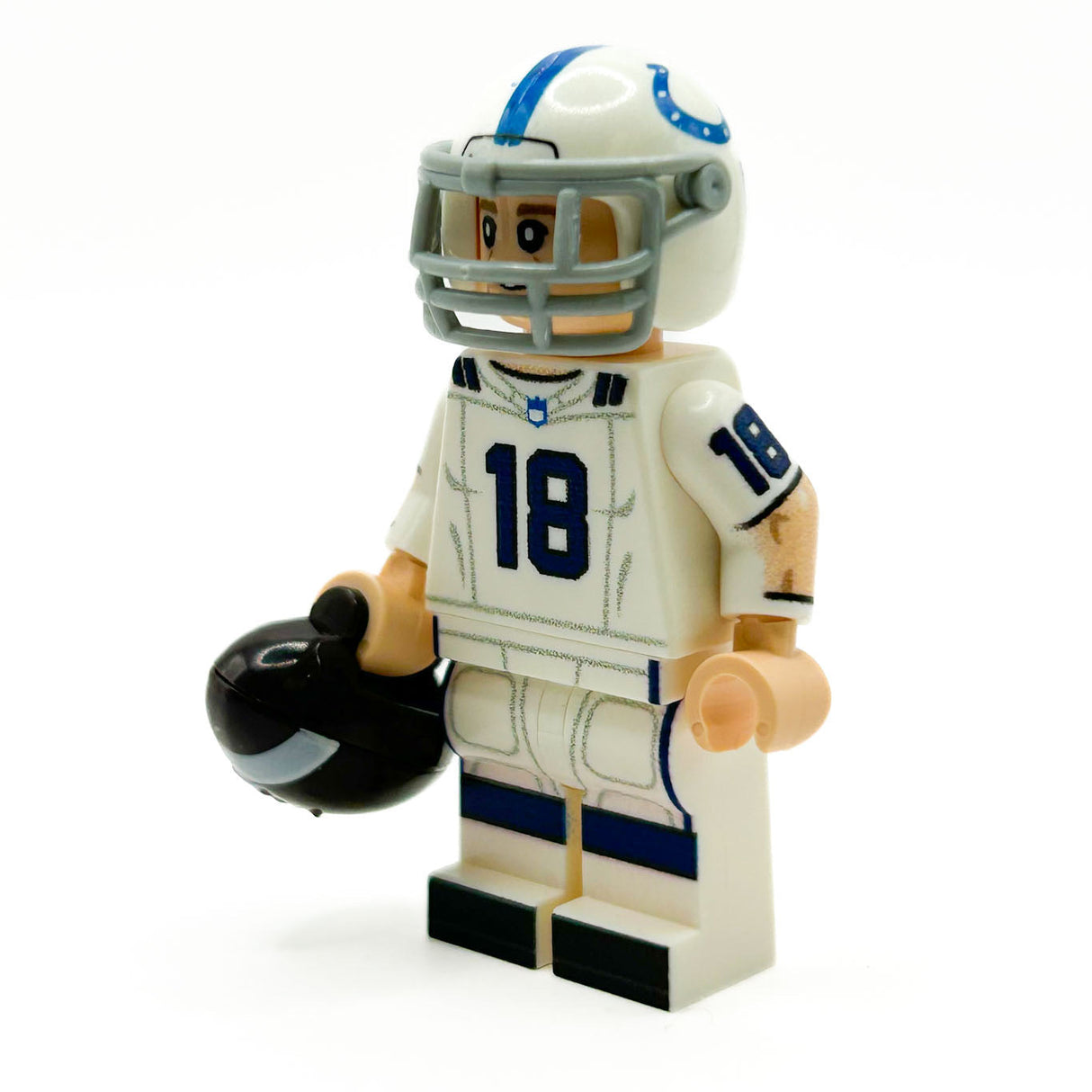 #18 QB Indy Football Player Minifig made using LEGO parts - B3 Customs