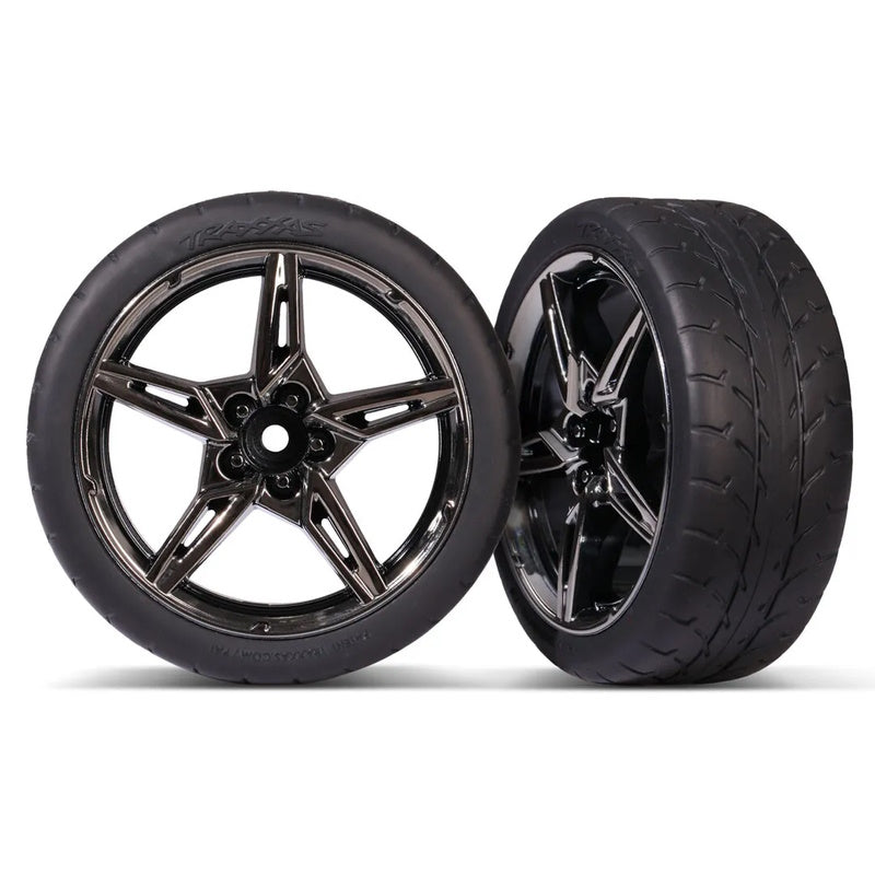Traxxas TRA 9370 2.1" Front Response Tires w/ Split Spoke Black/Chrome Wheels