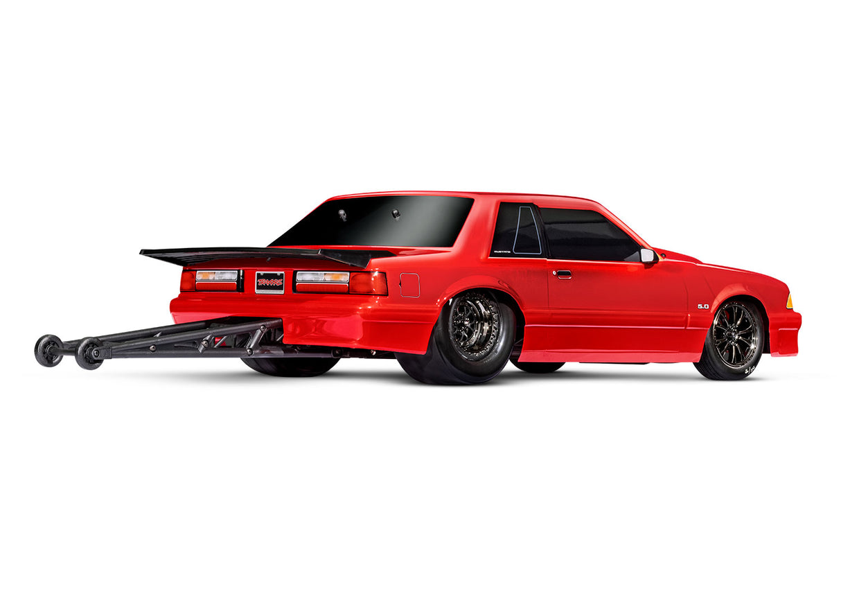 Traxxas 94346-74-RED Drag Slash HD 1/10 2WD RTR No Prep Car w/Ford Mustang 5.0 Body (Red) TQi 2.4GHz Radio & TSM