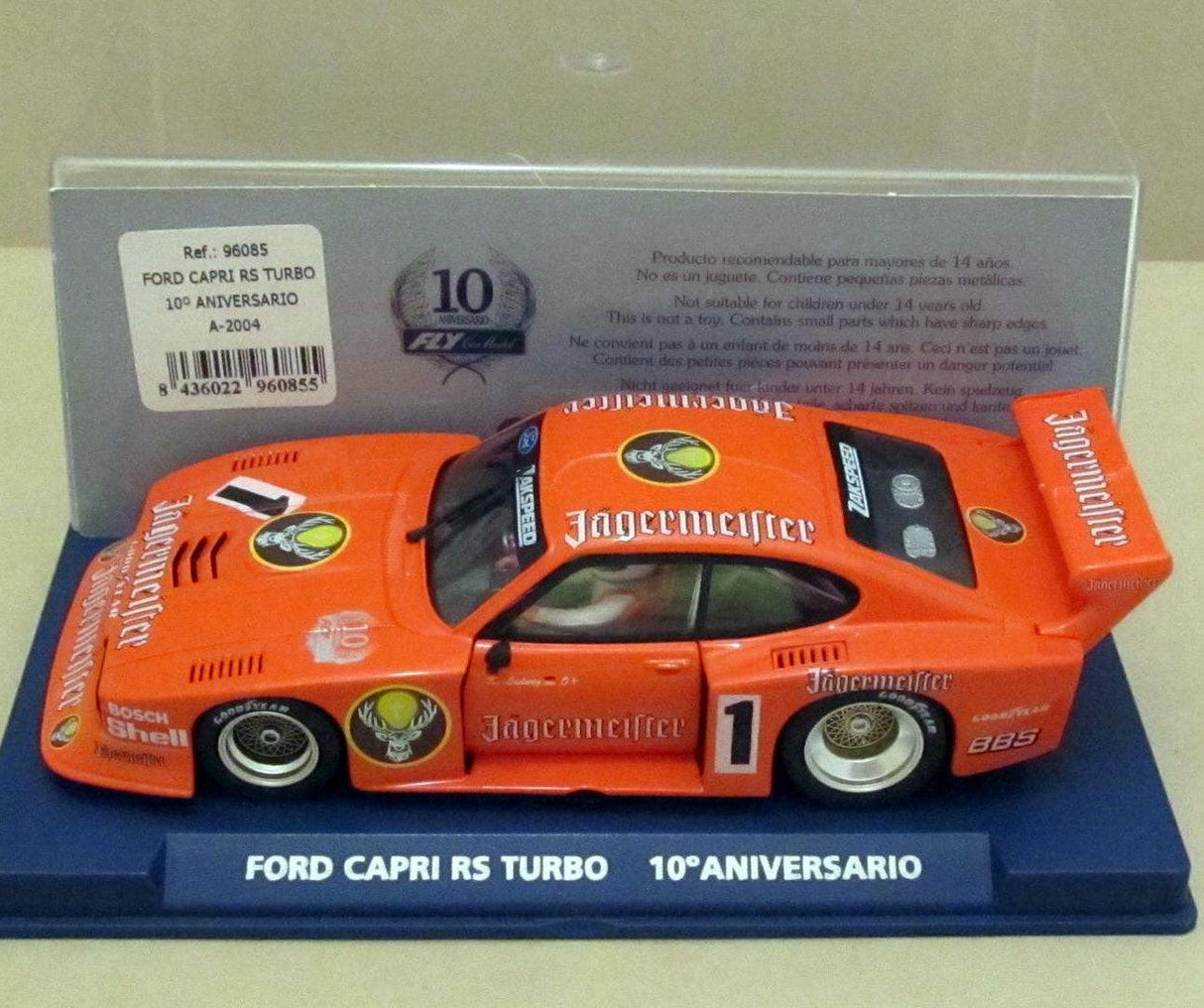 Fly 96085 Ford Capri RS Turbo JAGERMEISTER 10th Anniversary 1/32 Slot Car
