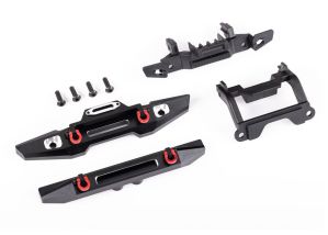 TRAXXAS 9734X BUMPER FRONT (1) REAR (1) ALUM BLK