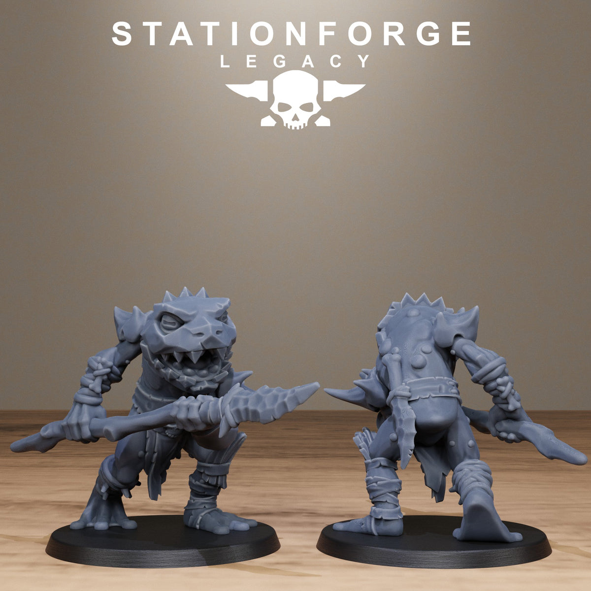3D Printed Bogkin Spearmen by StationForge Miniatures