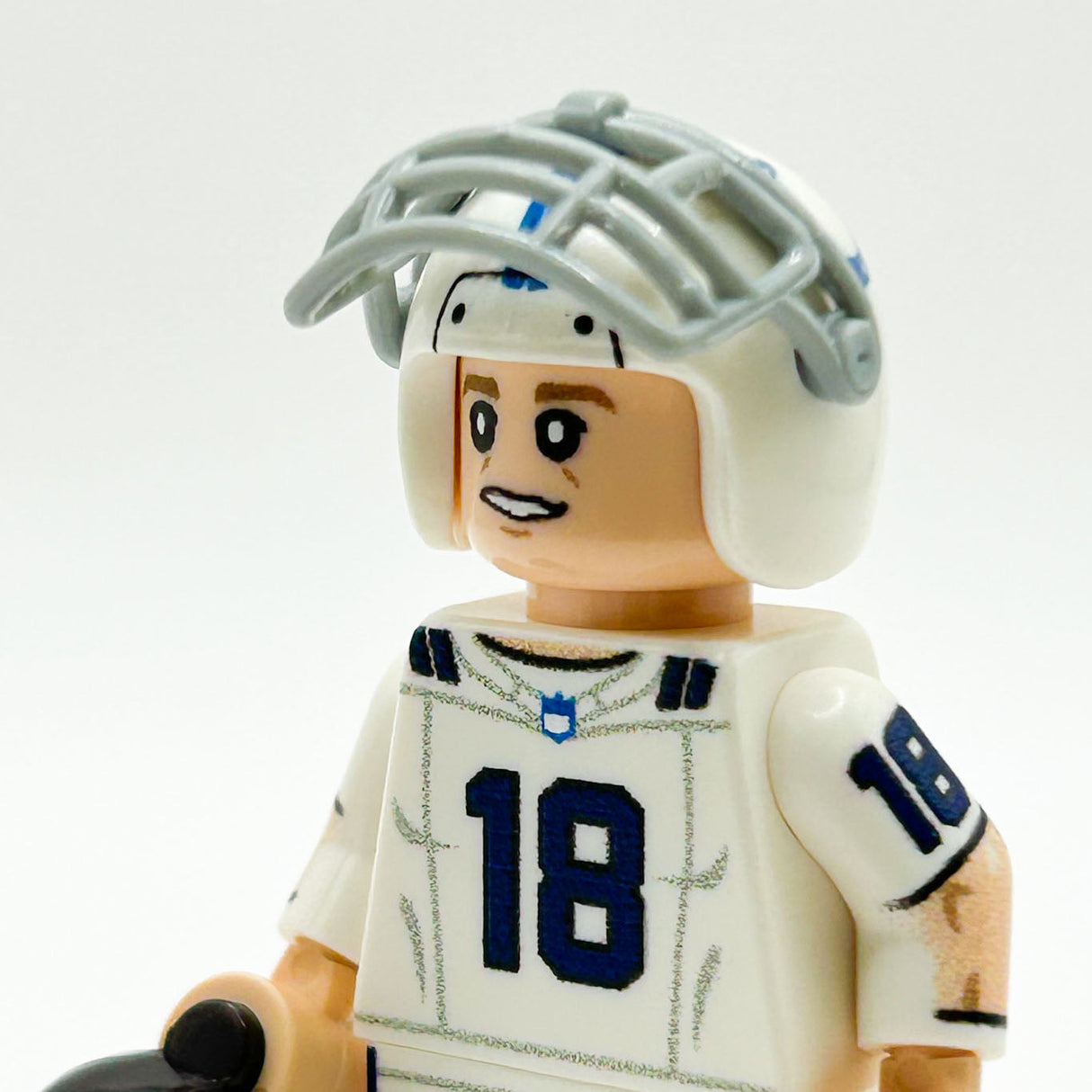 #18 QB Indy Football Player Minifig made using LEGO parts - B3 Customs