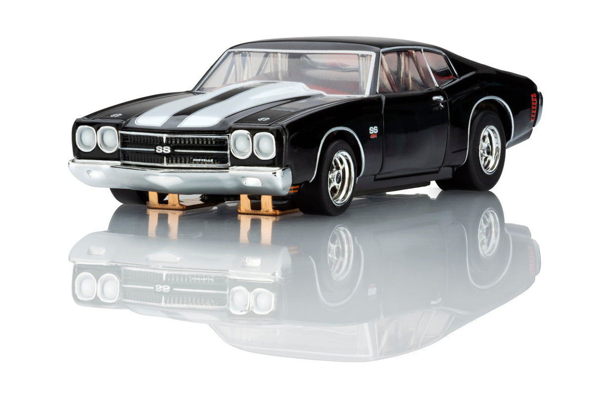 AFX 22118 1970 Chevrolet Chevelle LS6 SS 454 Black HO Slot Car Mega G+