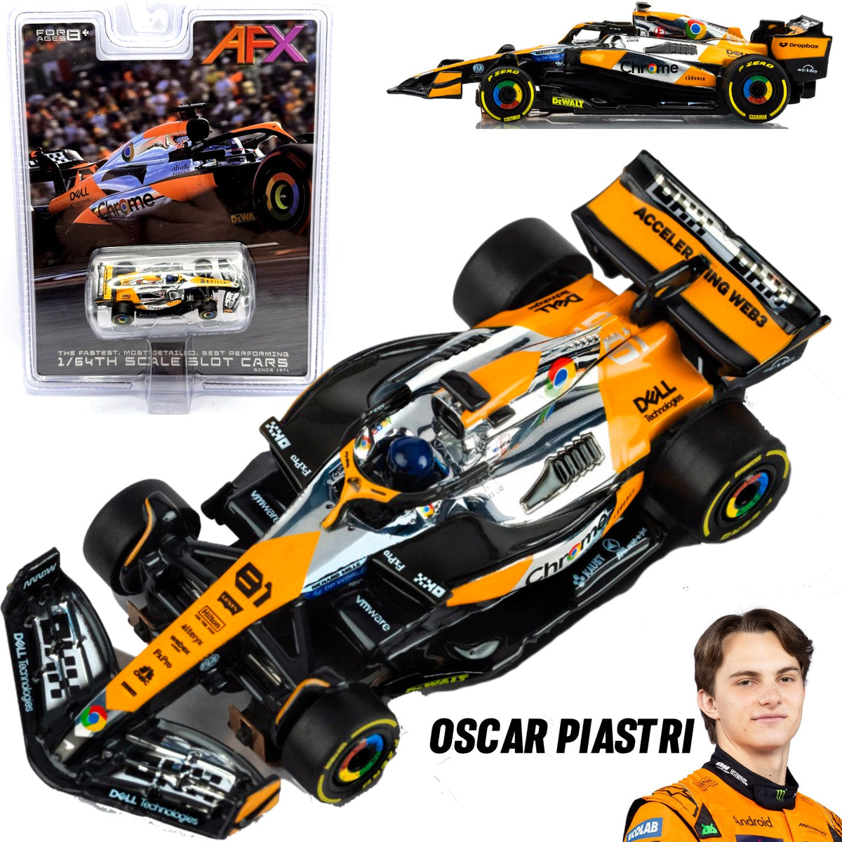 AFX 22158 MCLAREN F1 MCL38 OSCAR PIASTRI 2024 Austin HO Slot Car