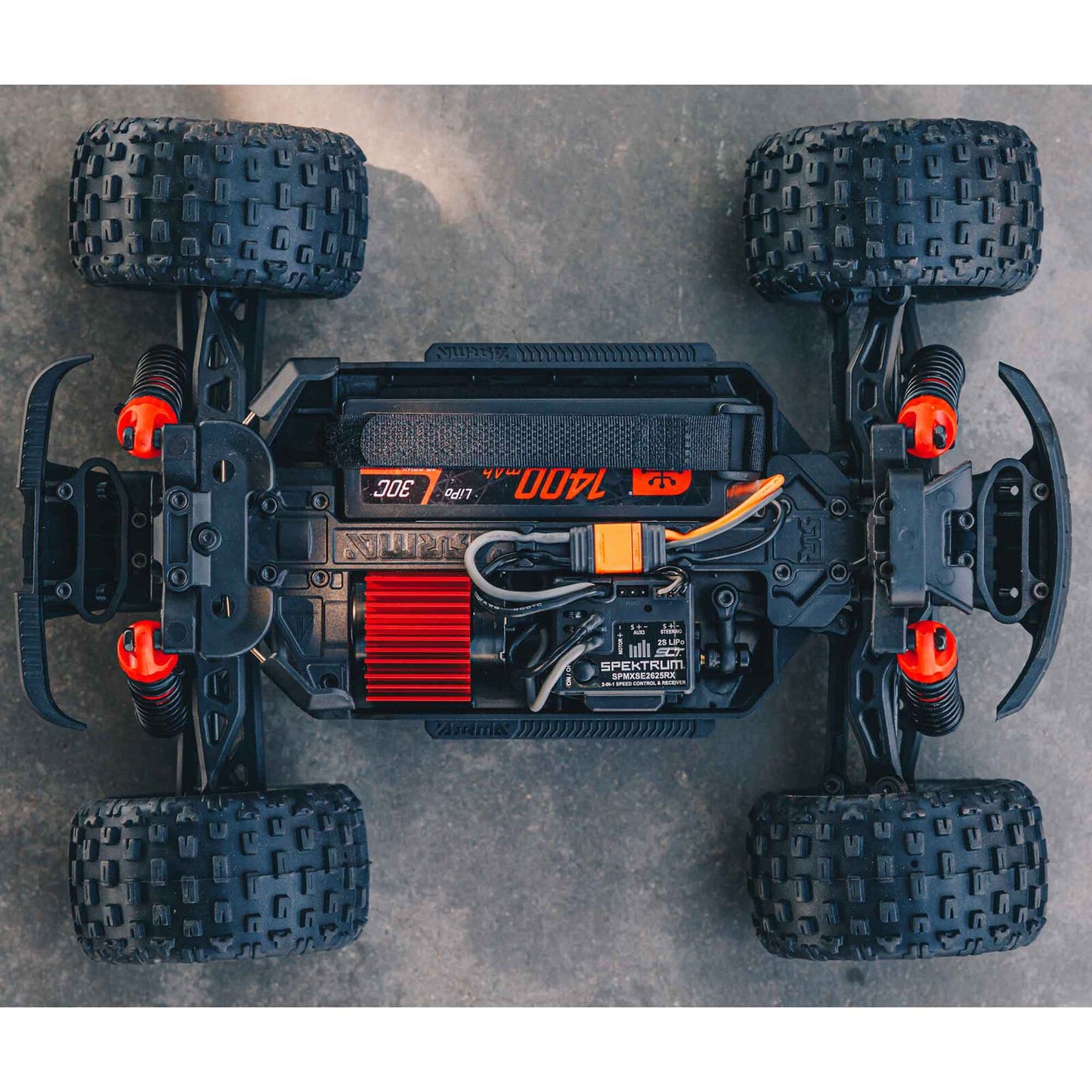 ARRMA ARA2102T2 1/18 GRANITE GROM MEGA 380 Brushed 4X4 Monster Truck RTR with Battery & Charger, Red