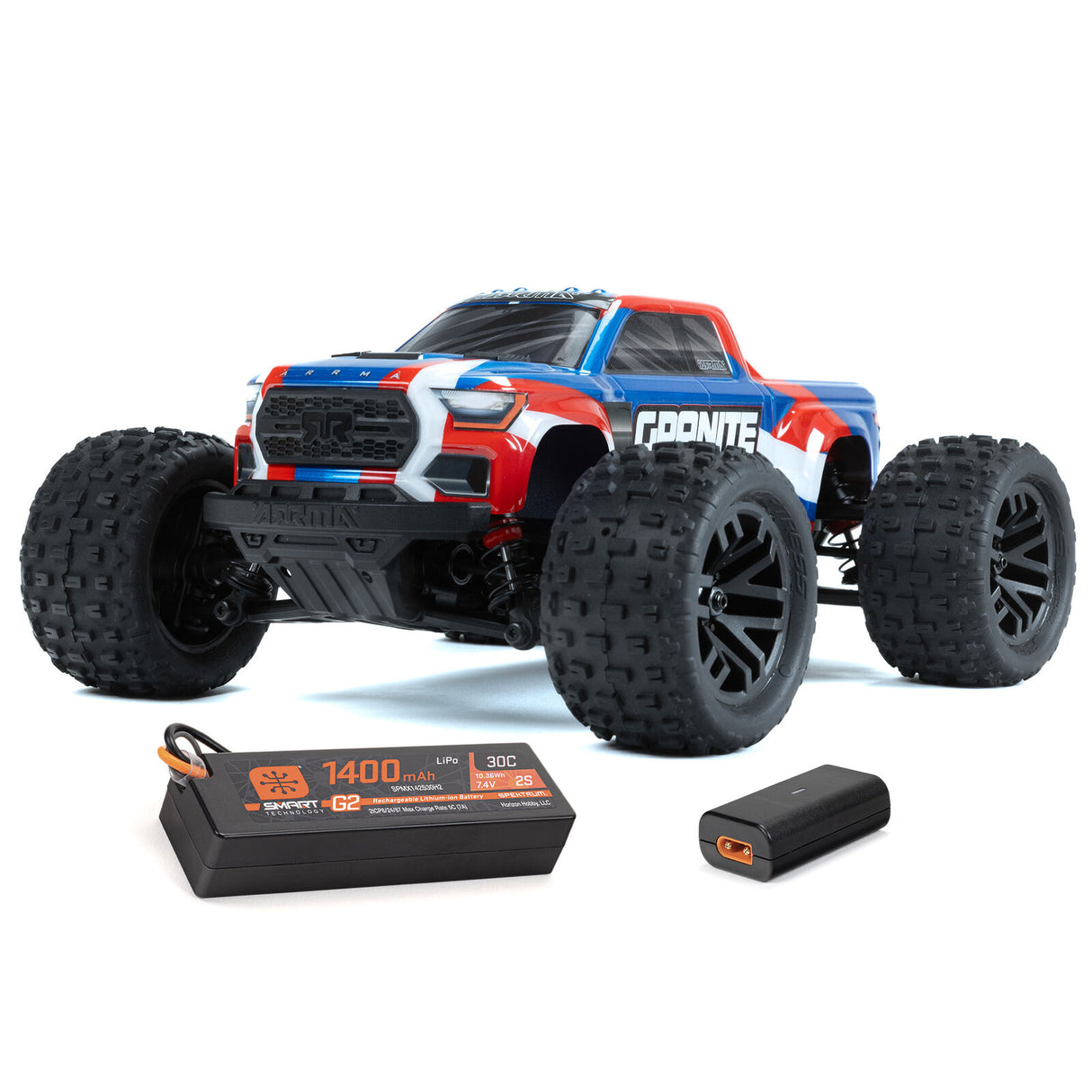 ARRMA ARA2102T1 1/18 GRANITO Azul GROM MEGA 380 Cepillado 4X4 Monster Truck RTR con batería y cargador