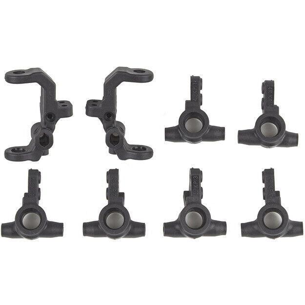 Team Associated ASC92415 RC10B7 FT Caster and Steering Blocks, Carbon