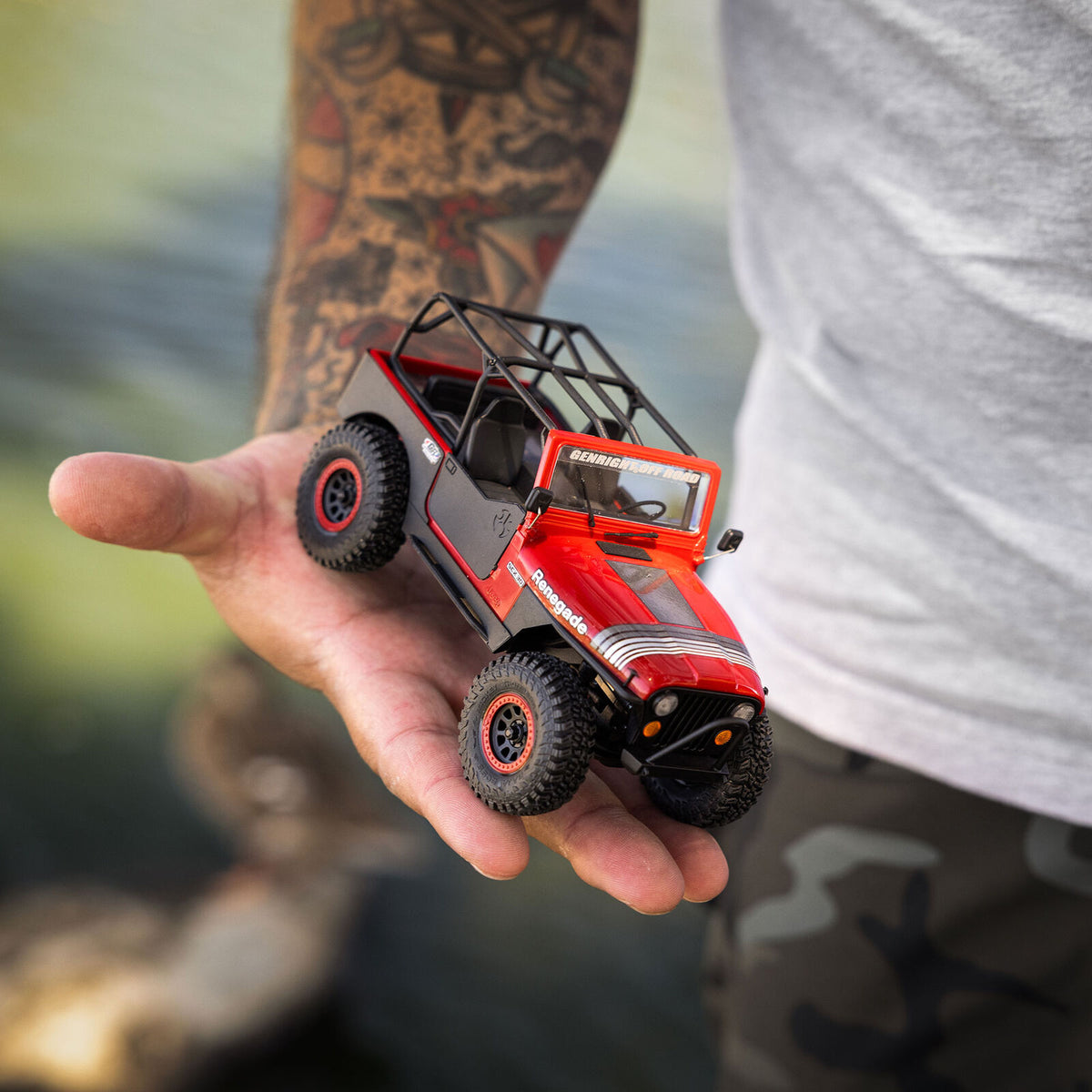 Axial AXI-3273T1 SCX30 Jeep CJ-7 Renegade 1/30 4WD RTR Scale Mini Crawler (Crawler Version) (Red) w/2.4GHz Radio, Battery & Charger