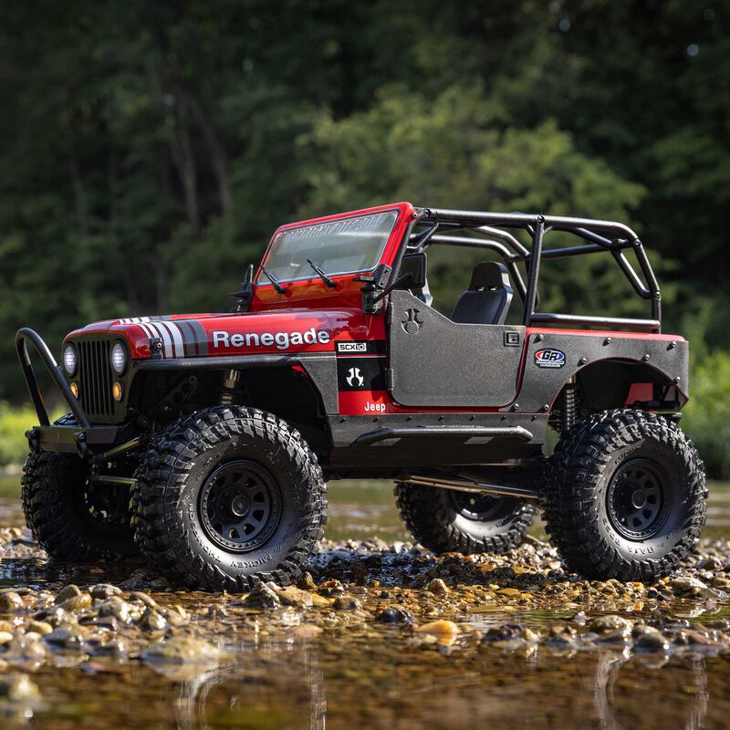 Axial AXI03008V2T1 SCX10 III Jeep CJ-7 V2 1/10 RTR 4WD Brushed Rock Crawler (Red) w/2.4GHz Transmitter