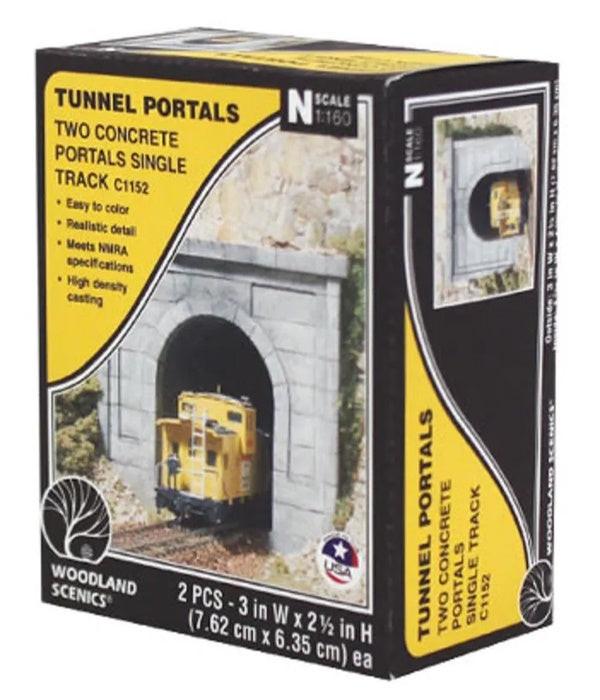 Woodland Scenics C1152 N Scale Concrete Single Track Tunnel Portal