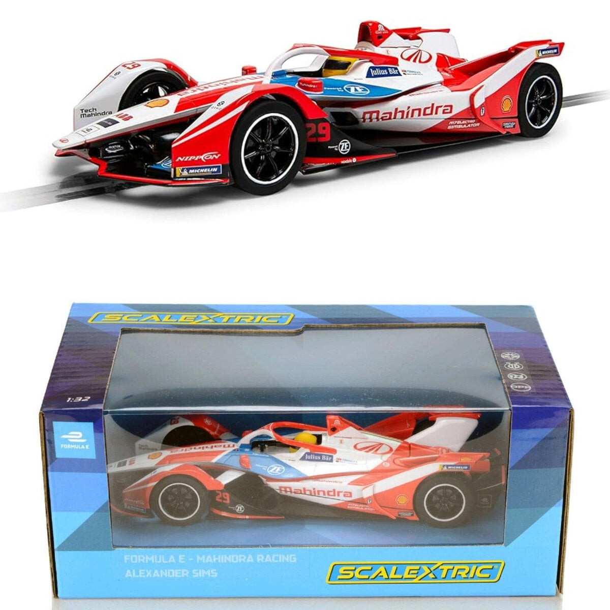 Scalextric C4285 Formula E Mahindra Racing Alexander Sims 1/32 Slot Car
