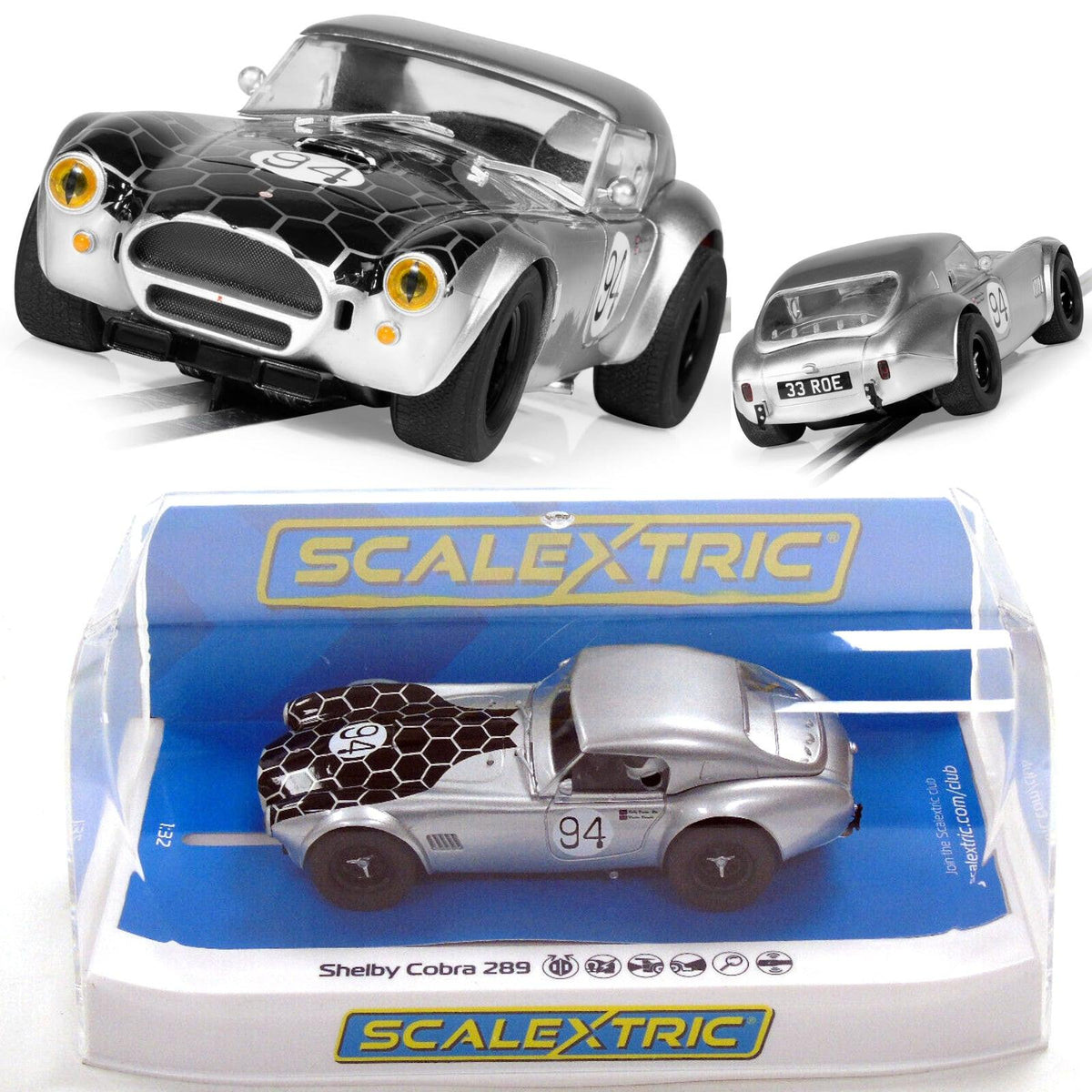Scalextric C4417 Shelby Cobra 289 CSX2201 Snake Eyes 1/32 Slot Car