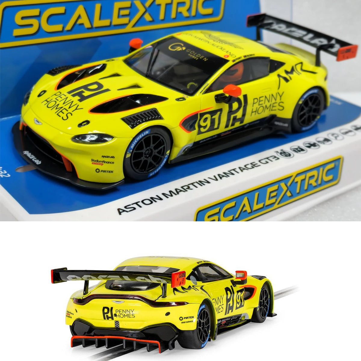 Scalextric C4446 Aston Martin GT3 Vantage Penny Homes Racing 1/32 Slot Car DPR