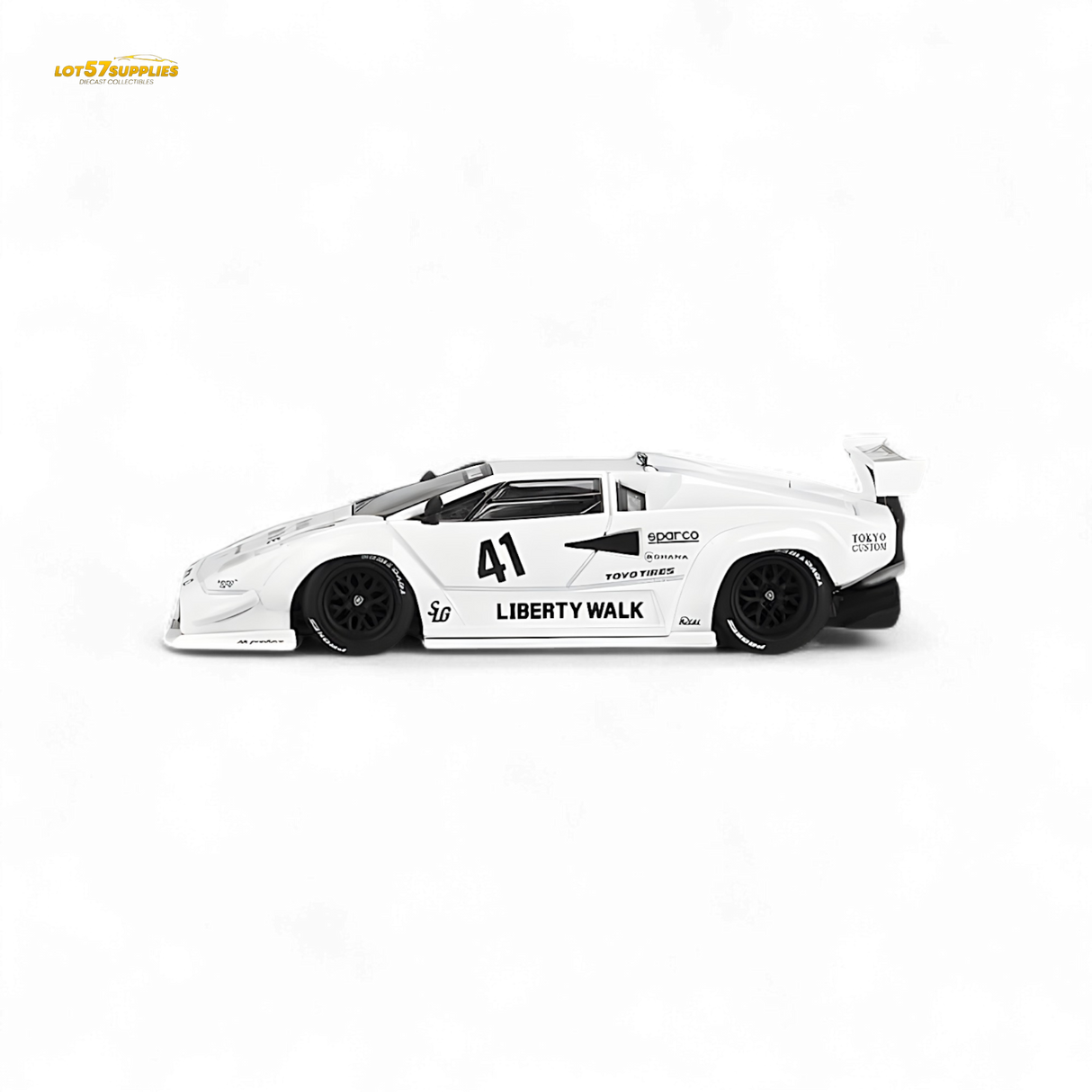 Mini-GT Lamborghini Countach LB-WORKS White 1:64