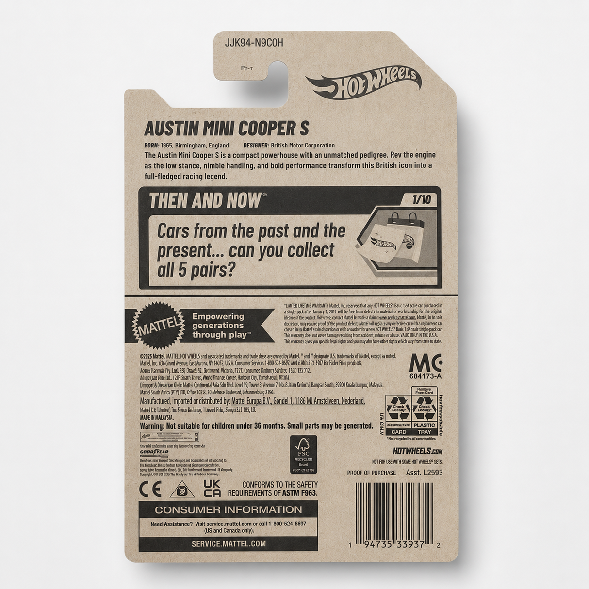 Hot Wheels Austin Mini Cooper S | Then and Now Series 1/10