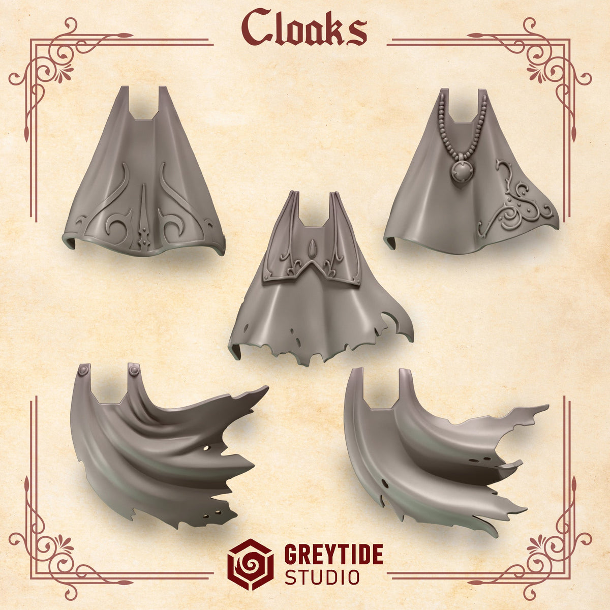 3d Printed Crimson Lords Cloaks x10 by Greytide Studio