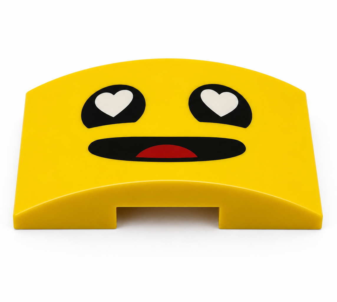 Benny In Love / Heart Eyes Face Upgrade Tile for LEGO Up-Scaled Blue Astronaut 40921 Set