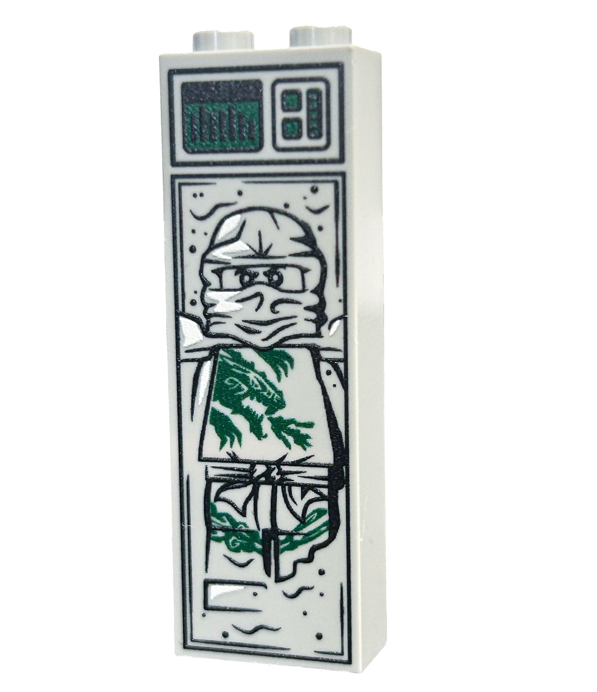 Green Ninja in Carbonite (1x2x5 Brick)