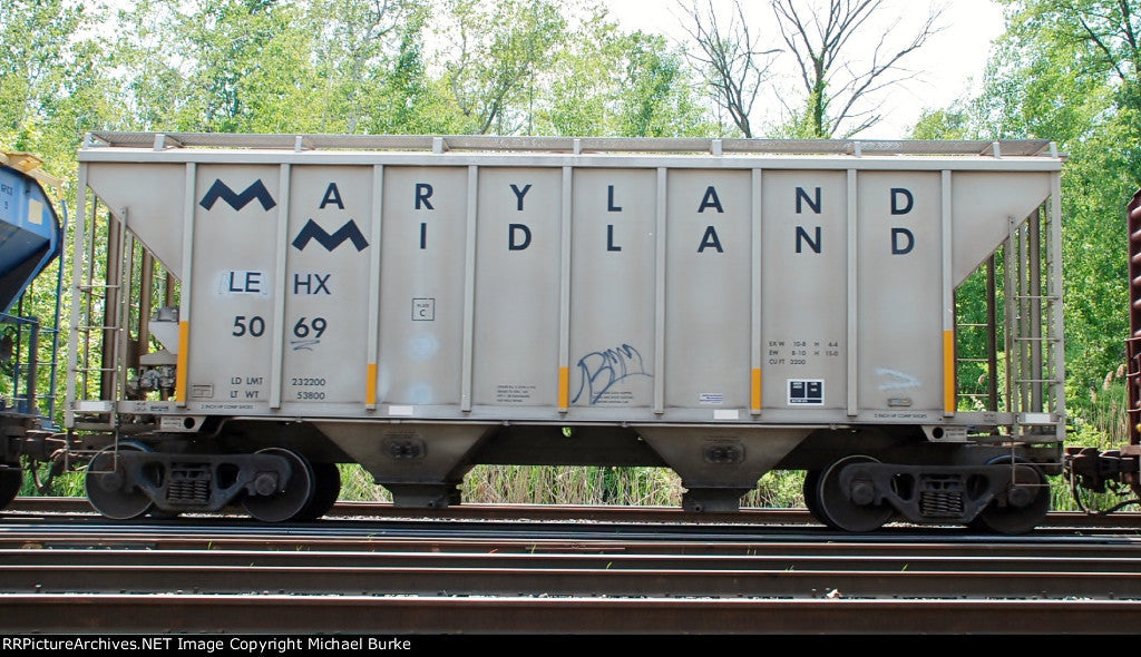 HO Scale LEHX Ex Maryland Midland 2 Bay Covered Hopper Patch Decal Set