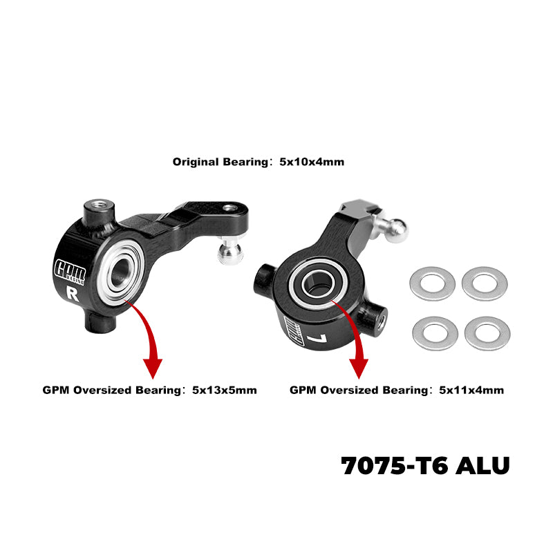 GPM RACING,TAMIYA-DT04 RC FIGHTER NXGEN 7075-T6 ALLOY FRONT STEERING BLOCKS WITH OVERSIZE BEARING DT4021