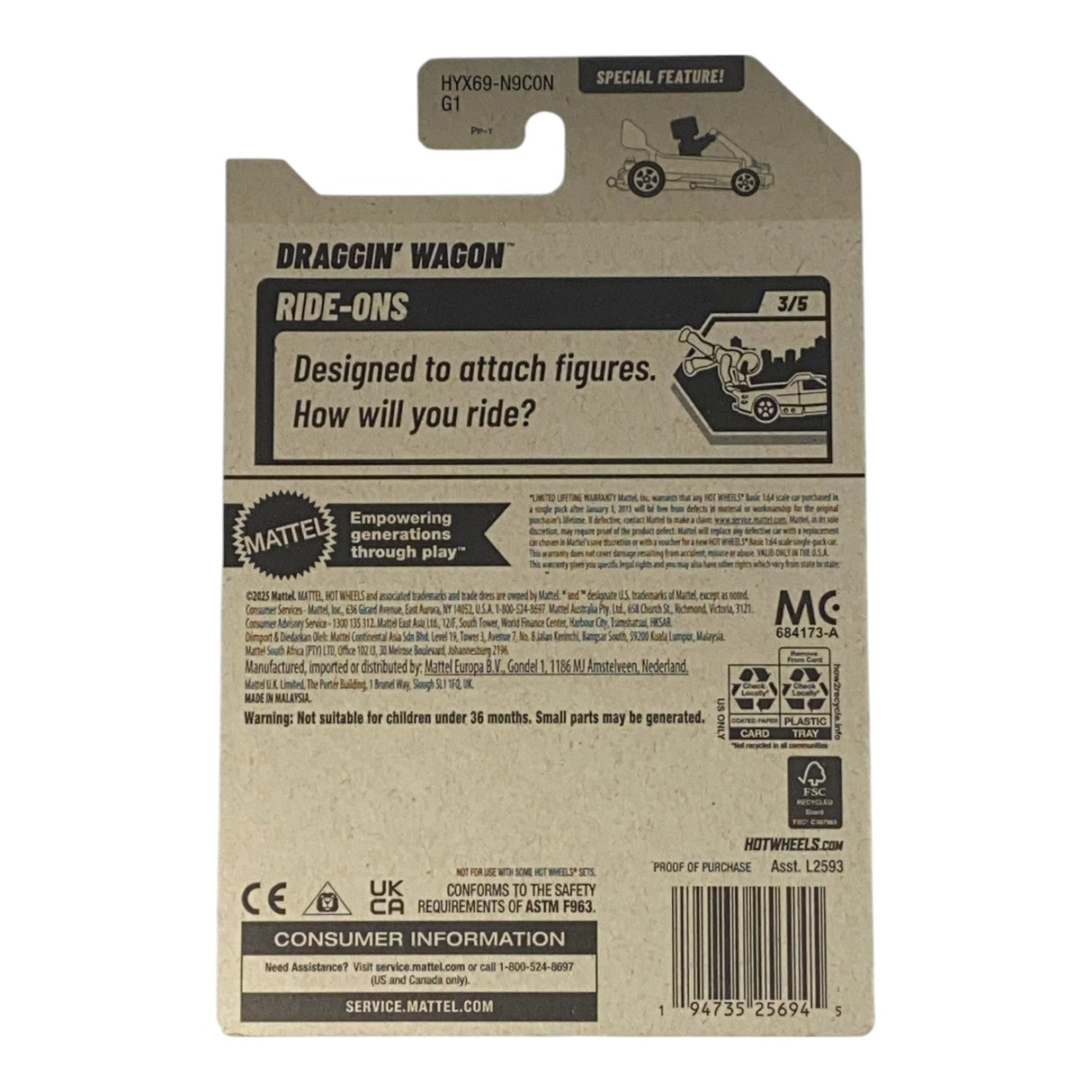 Hot Wheels Draggin' Wagon - Ride-Ons Series 3/5