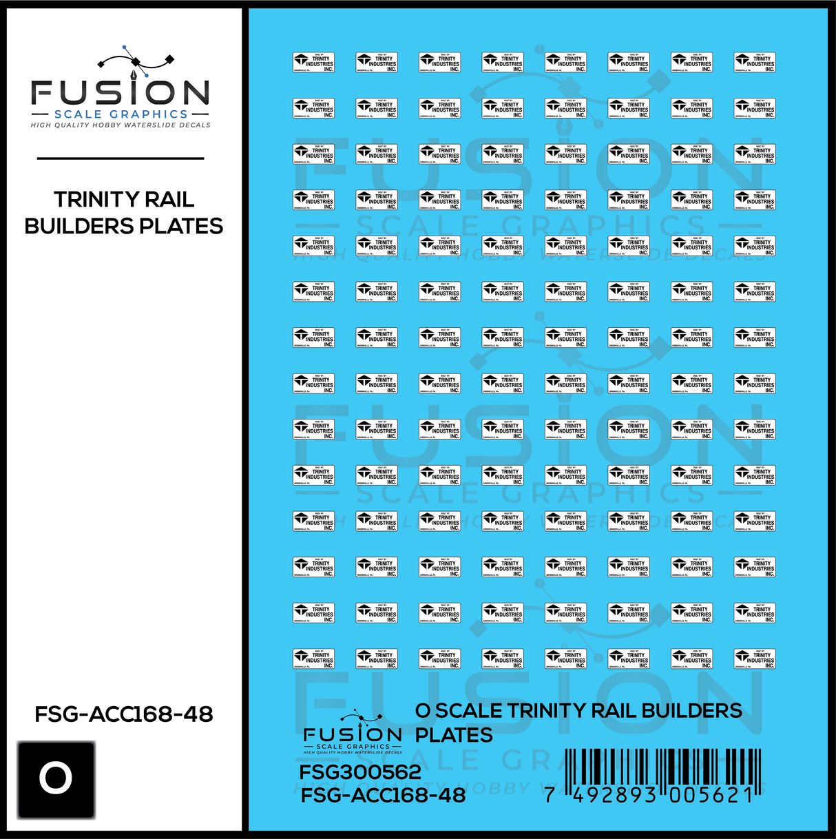 O Scale Trinity Rail Freight Car Builders Plates Decal Set