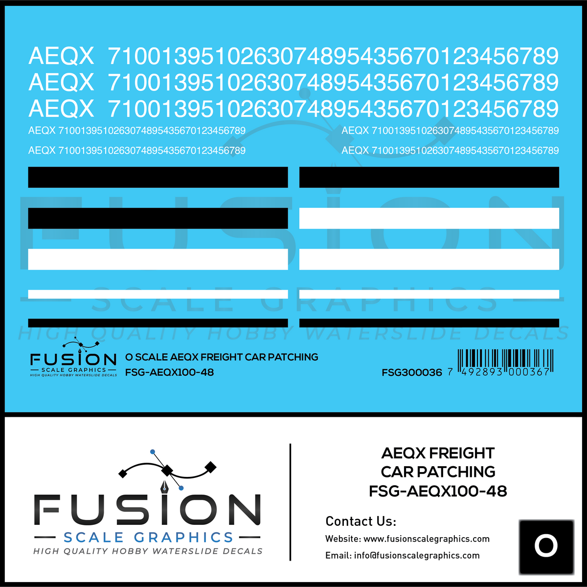 O Scale AEQX Freight Car Patching Decal Set – Island Hobby Nut