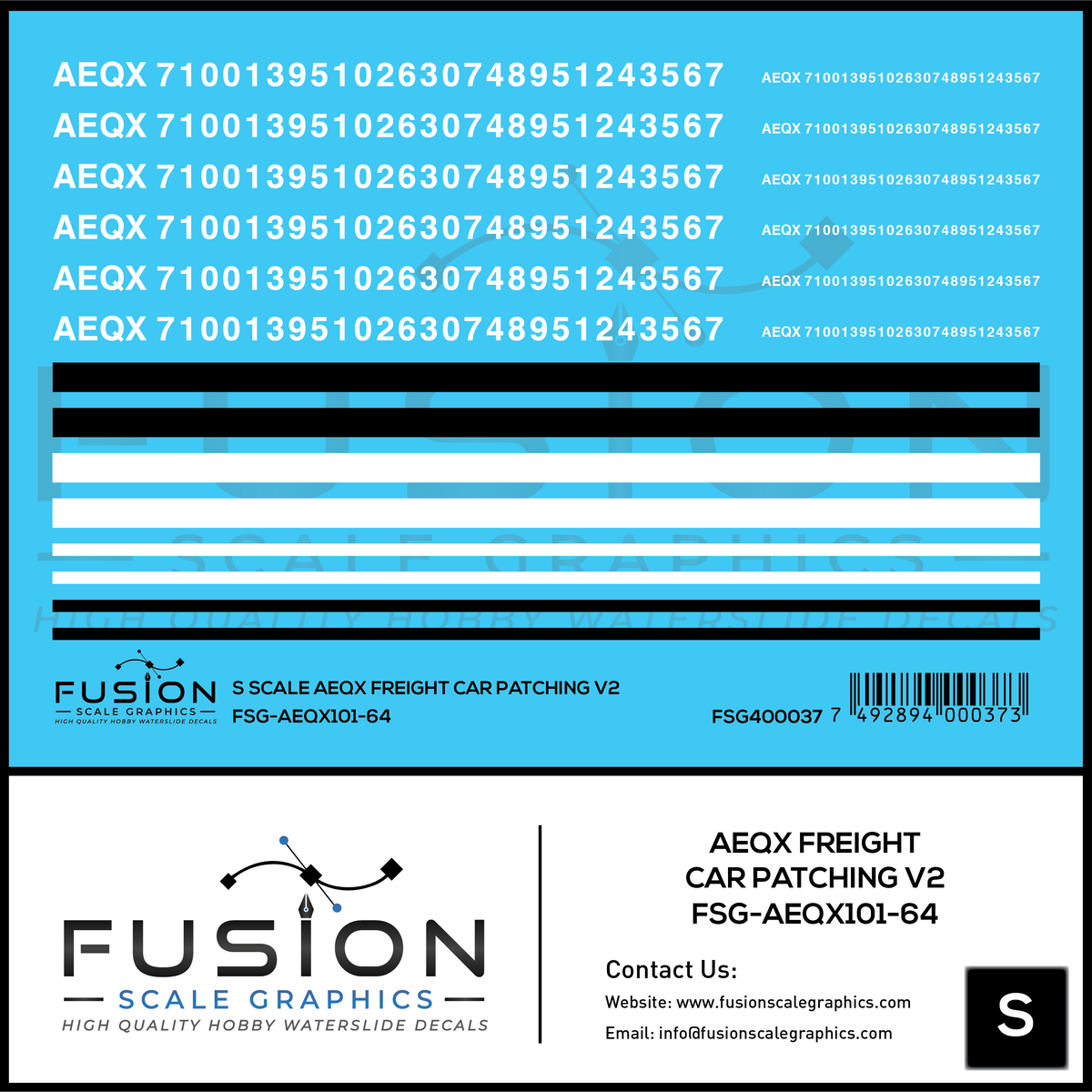 S Scale AEQX Freight Car Patching Decal Set V2 – Island Hobby Nut