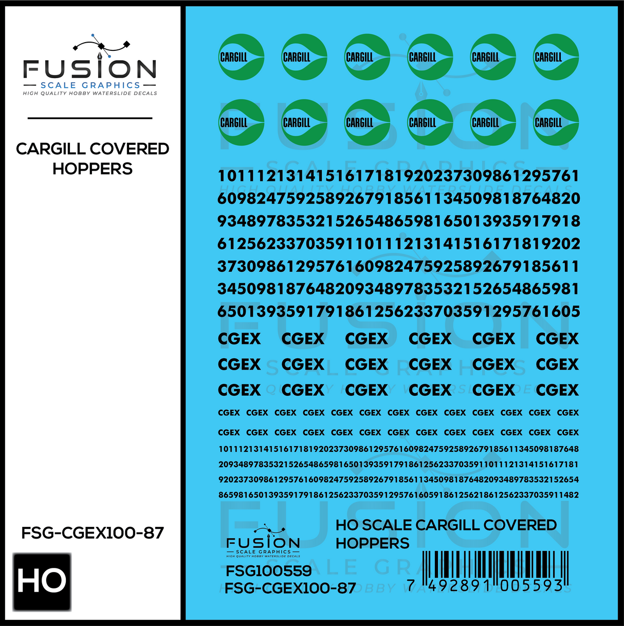 HO Scale Cargill Covered Hopper Patch Decal Set