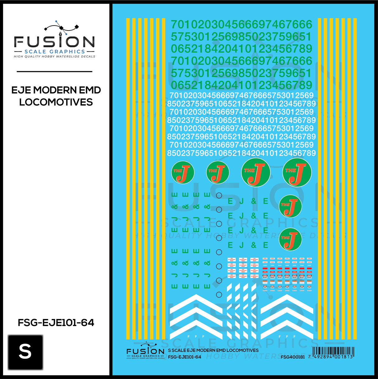 S Scale Modern EJE EMD Locomotives Decal Set